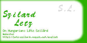 szilard letz business card